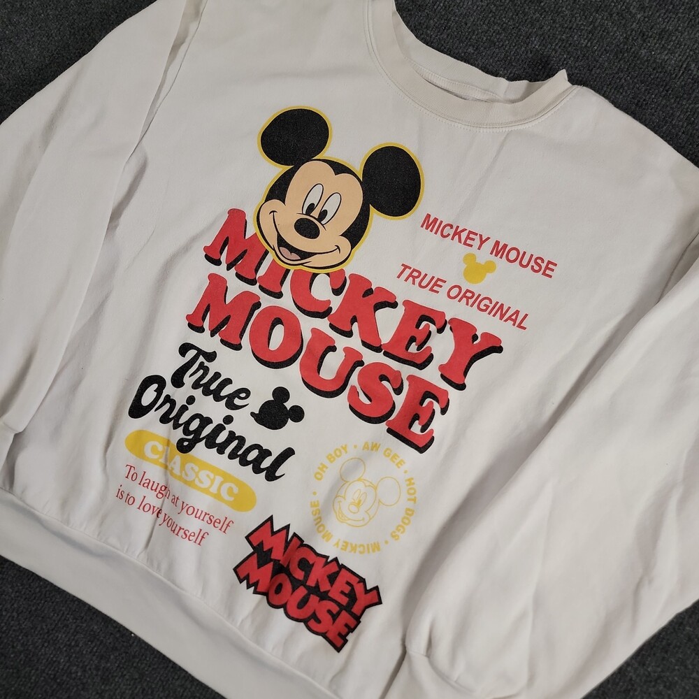 Disney Mickey Mouse House Sweat Shirt Adult Size Extra Large White XL